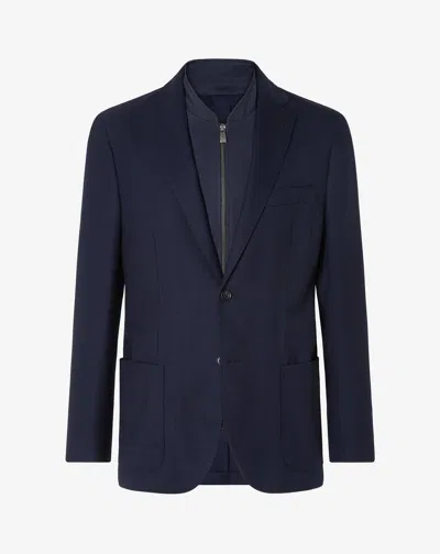 Corneliani Navy Blue Pure Wool Jacket With Inner Vest
