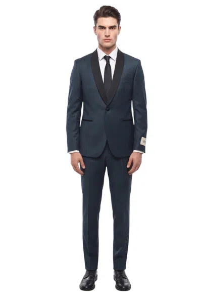 Corneliani Navy Blue Shawl Lapel Suit