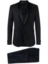 Corneliani Navy Blue Single-breasted Slim-cut Dinner Suit In Blue