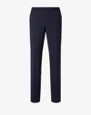 Corneliani Navy Blue Stretch Wool Bengaline Trousers In Blue