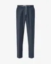 Corneliani Navy Blue Stretch Wool Flannel Joggers In Blue