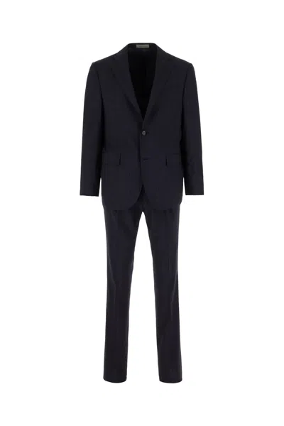 Corneliani Navy Blue Stretch Wool Suit