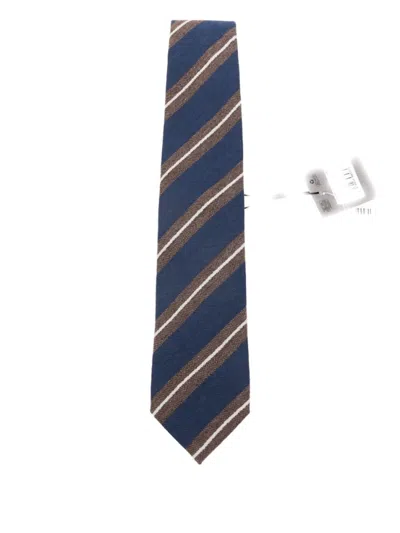 Corneliani Navy Blue Striped Tie