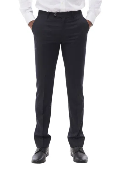 Corneliani Navy Blue Tailored Pants In Transparent