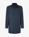 Corneliani Navy Blue Technical Poplin Trench Coat In Blue