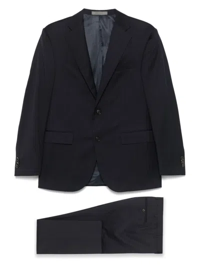 Corneliani Navy Blue Virgin Wool Single Breasted Suit