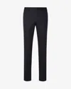 Corneliani Navy Blue Wool And Stretch Cotton Trousers In Blue