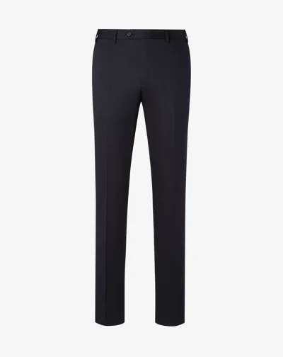 Corneliani Navy Blue Wool And Stretch Cotton Trousers