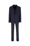 Corneliani Navy Blue Wool Suit In Blu