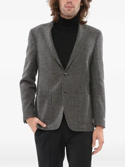 Corneliani Nino Danieli Checked Blazer In Gray
