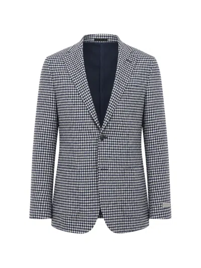 Corneliani Nino Danieli Checked Blazer In Blue