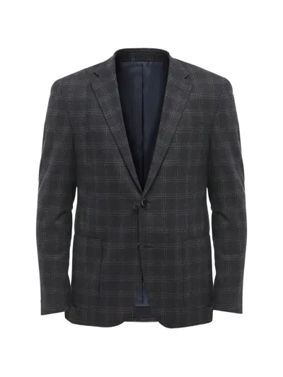 Corneliani Nino Danieli Checked Blazer In Gray
