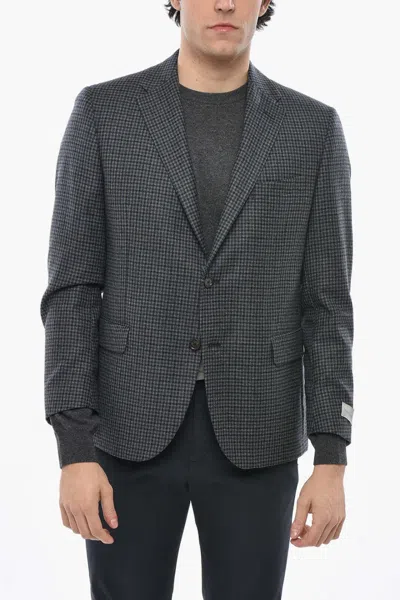 Corneliani Nino Danieli Checked Single-breasted Blazer In Blue
