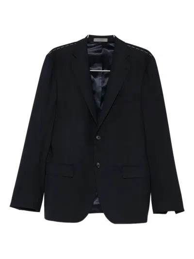 Corneliani Tailored Blue Wool Blend Suit Jacket