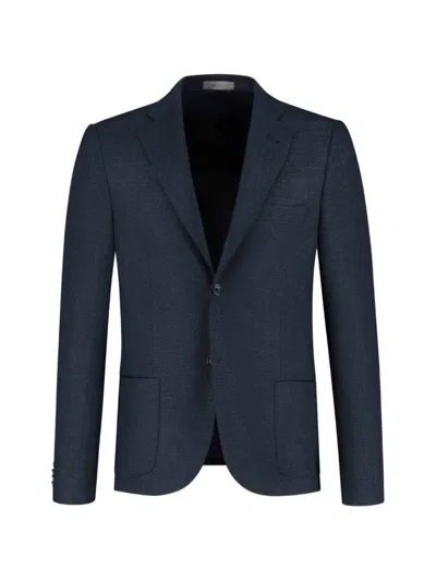 Corneliani Notched-lapel Blazer In Blue