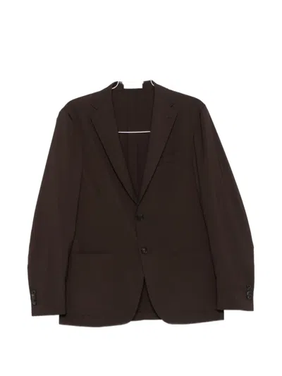Corneliani Notched-lapel Blazer In Brown