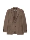 Corneliani Notched-lapels Single-breasted Blazer In Brown