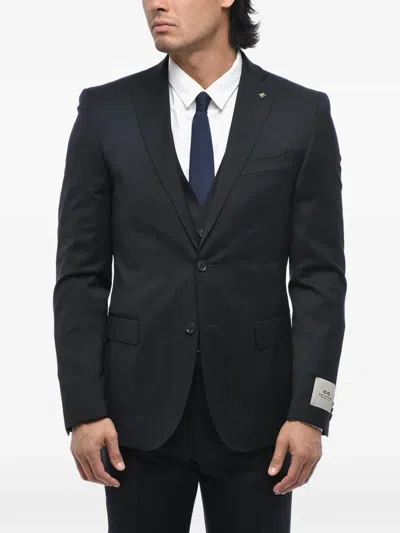 Corneliani Notch-lapel Three-piece Suit In Blue