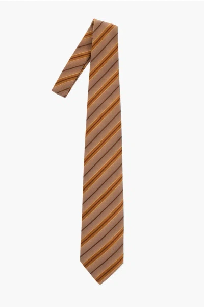 Corneliani Oblique Striped Jacquard Silk Tie
