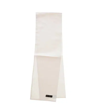 Corneliani Off White Solid Silk Scarf