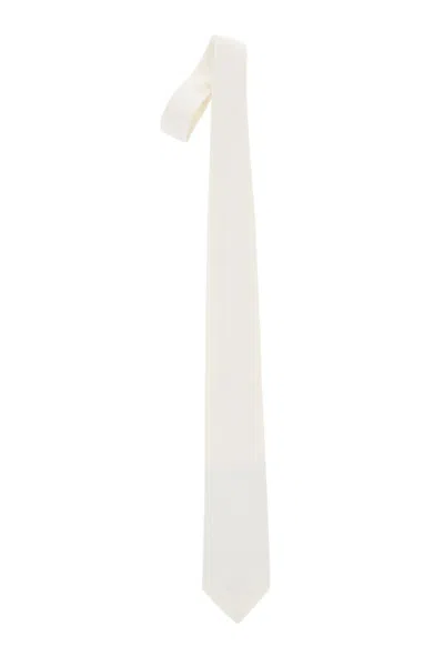 Corneliani Off White Textured Tie In Neutral