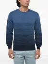 Corneliani Ombré-effect Crew-neck Sweater In Blue