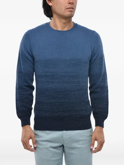 Corneliani Ombré-effect Crew-neck Sweater In Blue