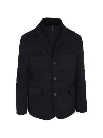 Corneliani Outdoor Button-up Padded Jacket In Black