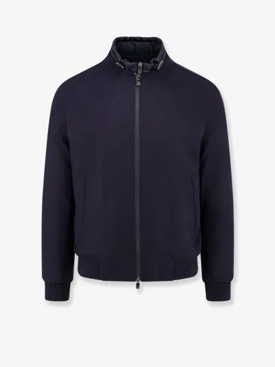 Corneliani Padded Cashmere Blend Jacket In Blue