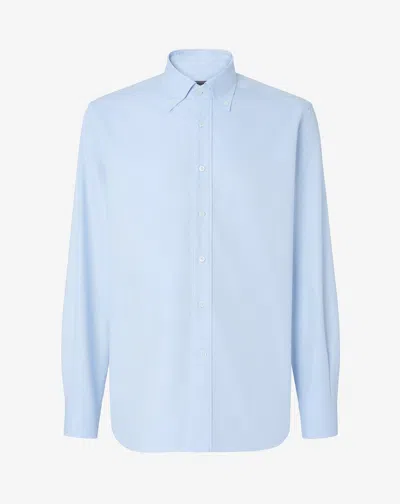 Corneliani Pale Blue Royal Oxford Cotton Shirt