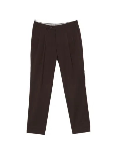 Corneliani Pantaloni Eleganti Marroni Con Pence  In Brown