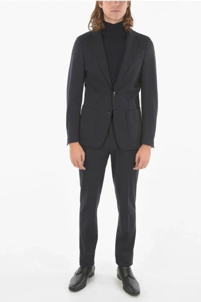 Corneliani Patch Pockets Single Breasted Unlined Wool Blend Suit