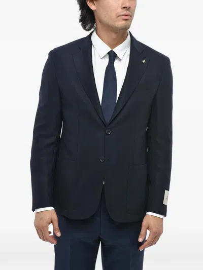 Corneliani Patch-pocket Single-breasted Blazer In Black