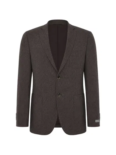 Corneliani Patch-pockets Long-sleeve Blazer In Brown