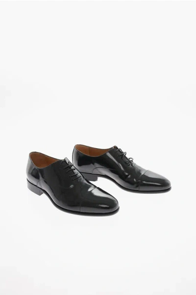Corneliani Patent Leather Oxford Shoes In Black