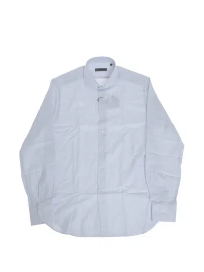 Corneliani Patterned Cotton Shirt In Blue