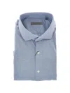 Corneliani Patterned Cotton Shirt In Blue