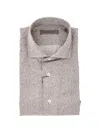 Corneliani Patterned French-collar Shirt In Neutral