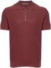 Corneliani Patterned-jacquard Polo Shirt In Red