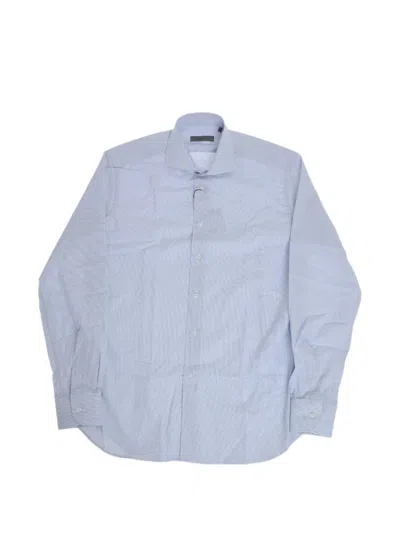 Corneliani Patterned Long-sleeve Shirt In Blue