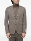 Corneliani Patterned Patch-pocket Blazer In Brown