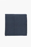 Corneliani Patterned Pure Silk Pocket Square In Blue