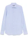 Corneliani Sky Blue Tailored Shirt With Button-down Front In Blue