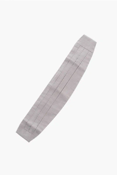 Corneliani Patterned Silk Cummerbund In Gray