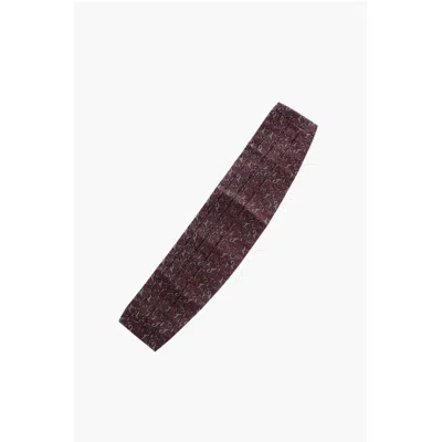 Corneliani Patterned Silk Cummerbund In Purple