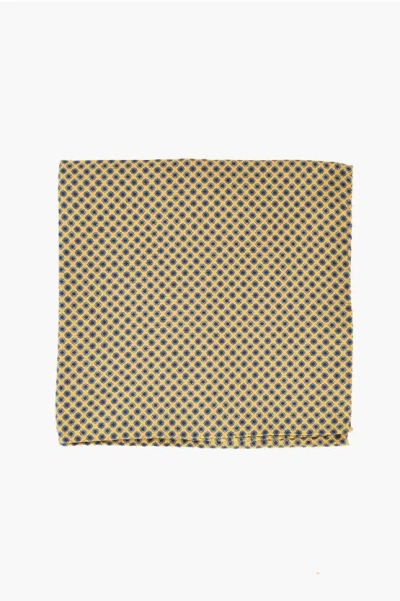 Corneliani Patterned Silk Pocket Square In Multi