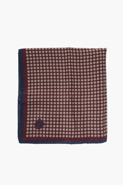 Corneliani Patterned Silk Pocket Square In Brown