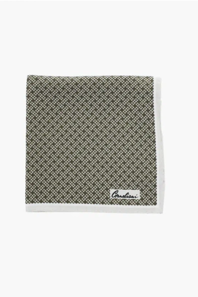 Corneliani Patterned Silk Pocket Square In Multi