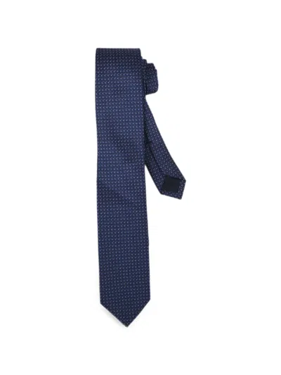Corneliani Patterned Silk Tie In Blue