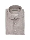 Corneliani Patterned Silk-blend Shirt In Neutral